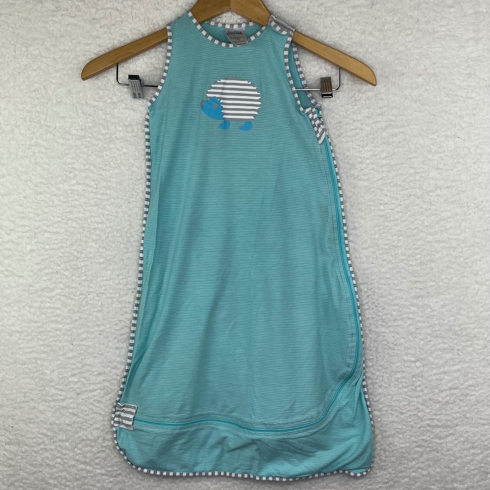 Nuzzlin Baby‎ Sleep Bag Teal Striped Hedgehog Sleeveless Wearable Blanket